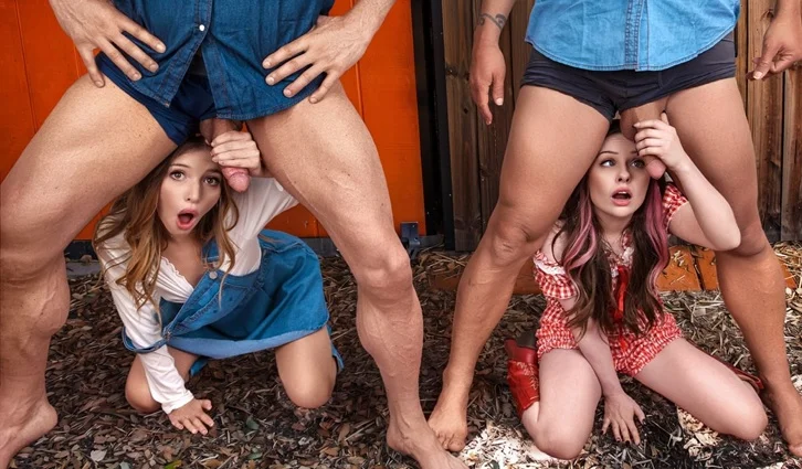 DaughterSwap – Haley Myra Go to the Milking Farm/ Haley Spades, Myra Moans